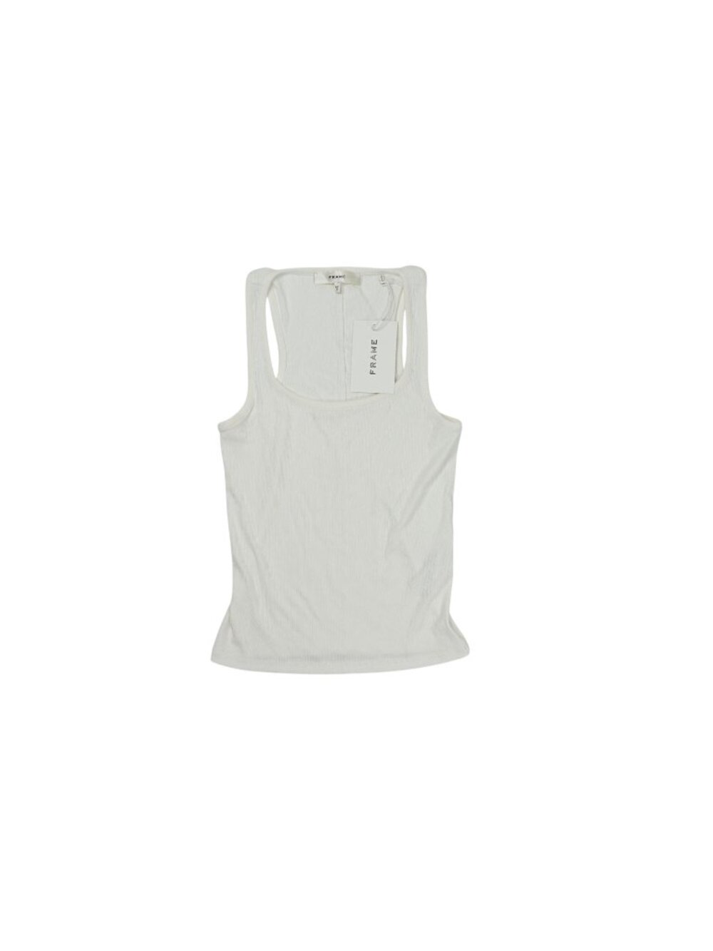 FRAME The Rib Scoop Neck Tank in White